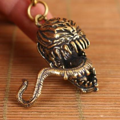 Chinese Bronze Hand Casting Aliens Evil Statue..