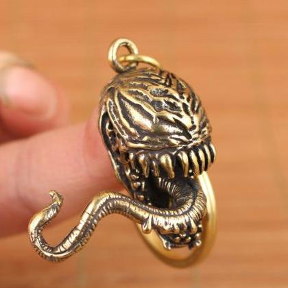 Chinese Bronze Hand Casting Aliens Evil Statue..